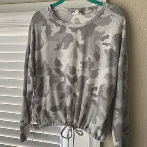 Camo fleece top